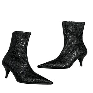 Gianni Bini Croc Embossed Faux Leather Pull On Ryan Bootie, Sz 9.5